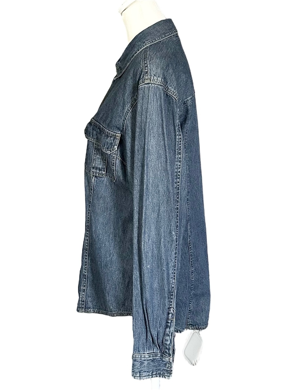 Van Heusen 100% Cotton Classic Denim Fitted Collared Shirt Medium - Picture 4 of 10